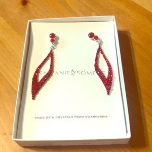 Red crystal earrings by Stefanie Somers